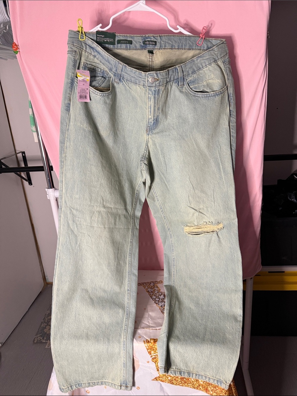 wild fable Light Blue Wide Leg Distressed Jeans
